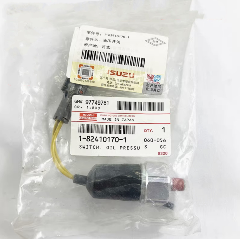 Motor ISUZU 6HK1 Peças sobressalentes originais Sensor de pressão de óleo original 1-82410170-1